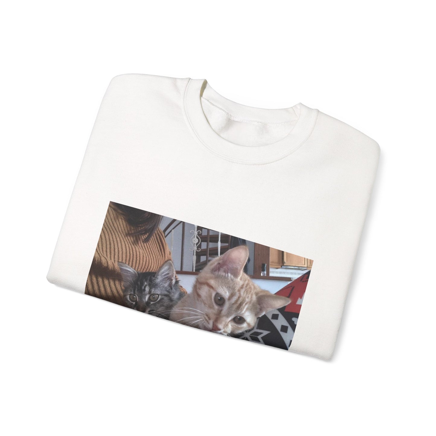 Cat Photo Crewneck Sweatshirt – Cozy Kitten Print Pullover